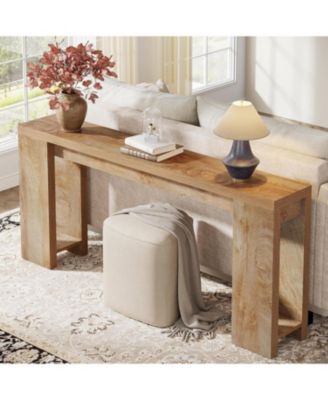 70.9-Inch Extra Long Console Table, Farmhouse Wood Sofa Table Behind Couch, Narrow Entryway Accent Table for Living Room