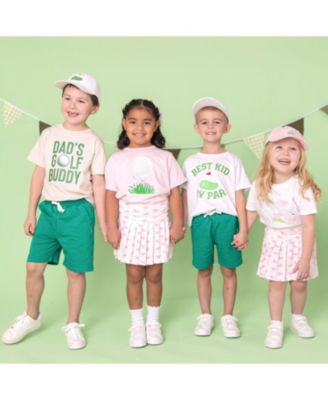 Toddler Girls Golf Tee Bow Patch Short Sleeve T-Shirt