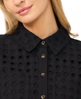 Women's Short-Sleeve Collared Button-Down Shirt