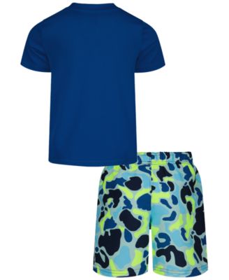 Boys' 4-7 Camo Print Swim T-Shirt and Shorts, 2-Piece Set