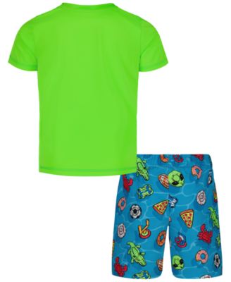 Boys' 4-7 Pool Party Swim T-Shirt and Shorts, 2-Piece Set