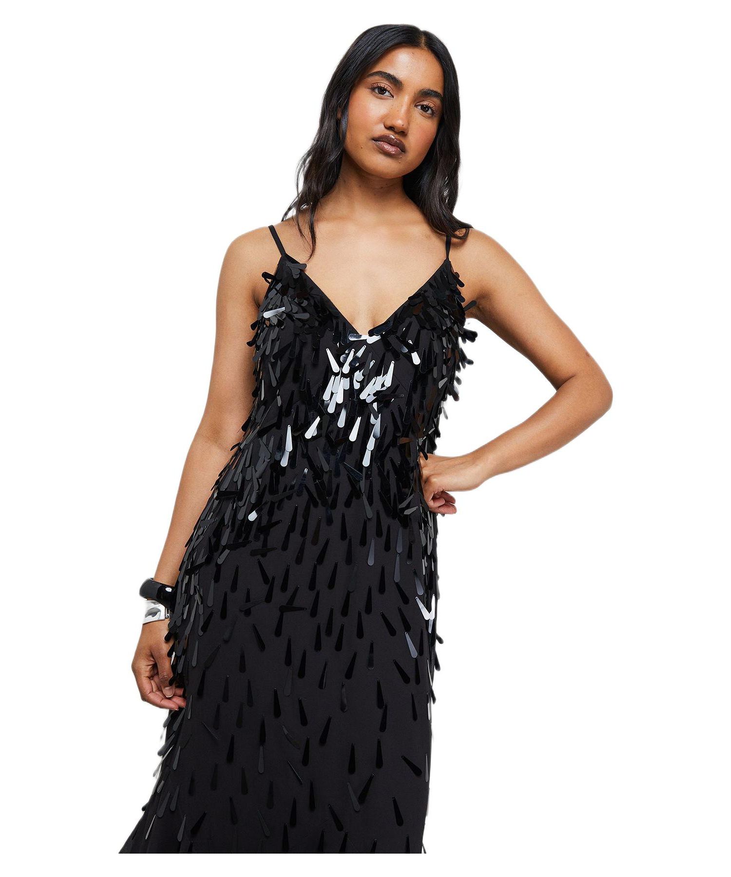 Women's Premium Teardrop Embellished Midi Dress