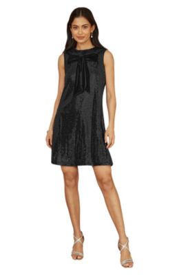 Women's Sequin Bow Tunic Shift Dress