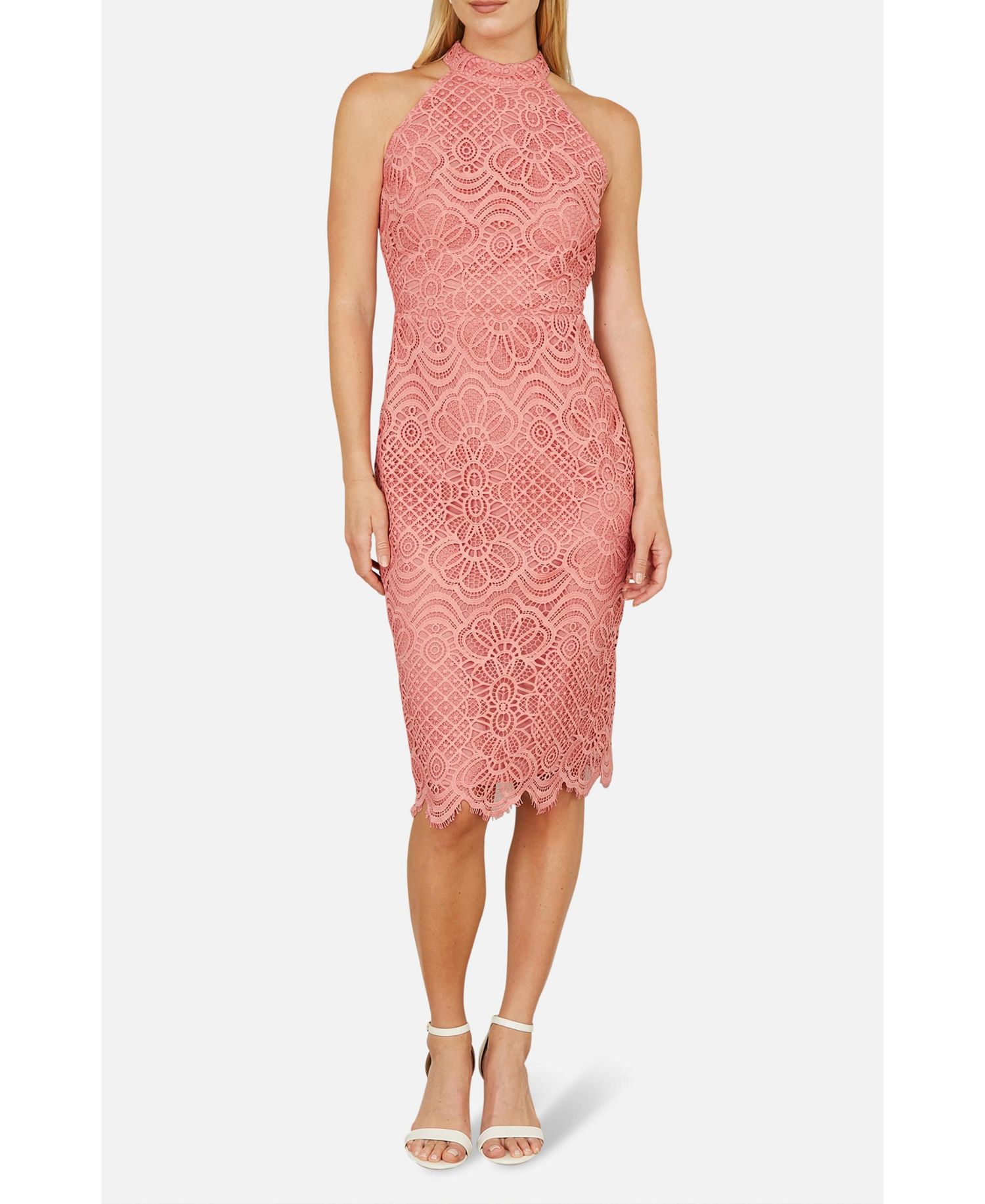 Women's Lace Halter Neck Dress