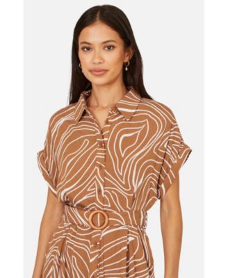 Women's Abstract Swirl Print Relaxed Midi Dress