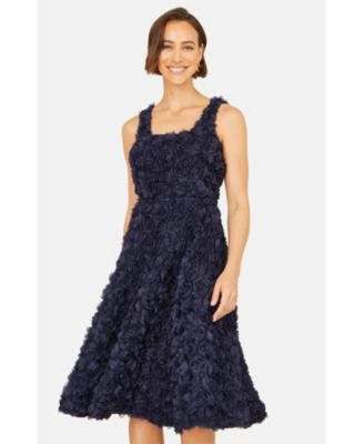 Women's Applique Floral Skater Dress