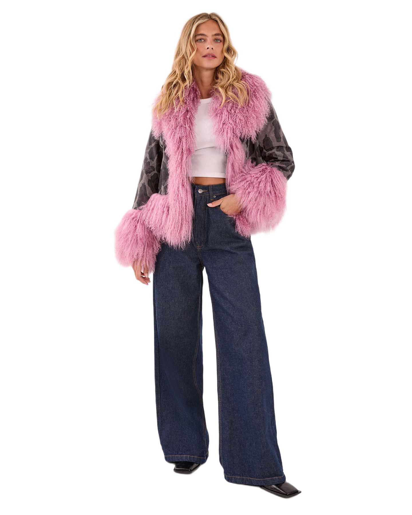 Женская куртка Nasty Gal Printed Shearling Leather — фото 1