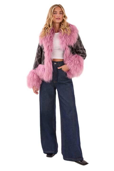 Женские куртки Nasty Gal Women's Printed Shearling Leather Jacket
