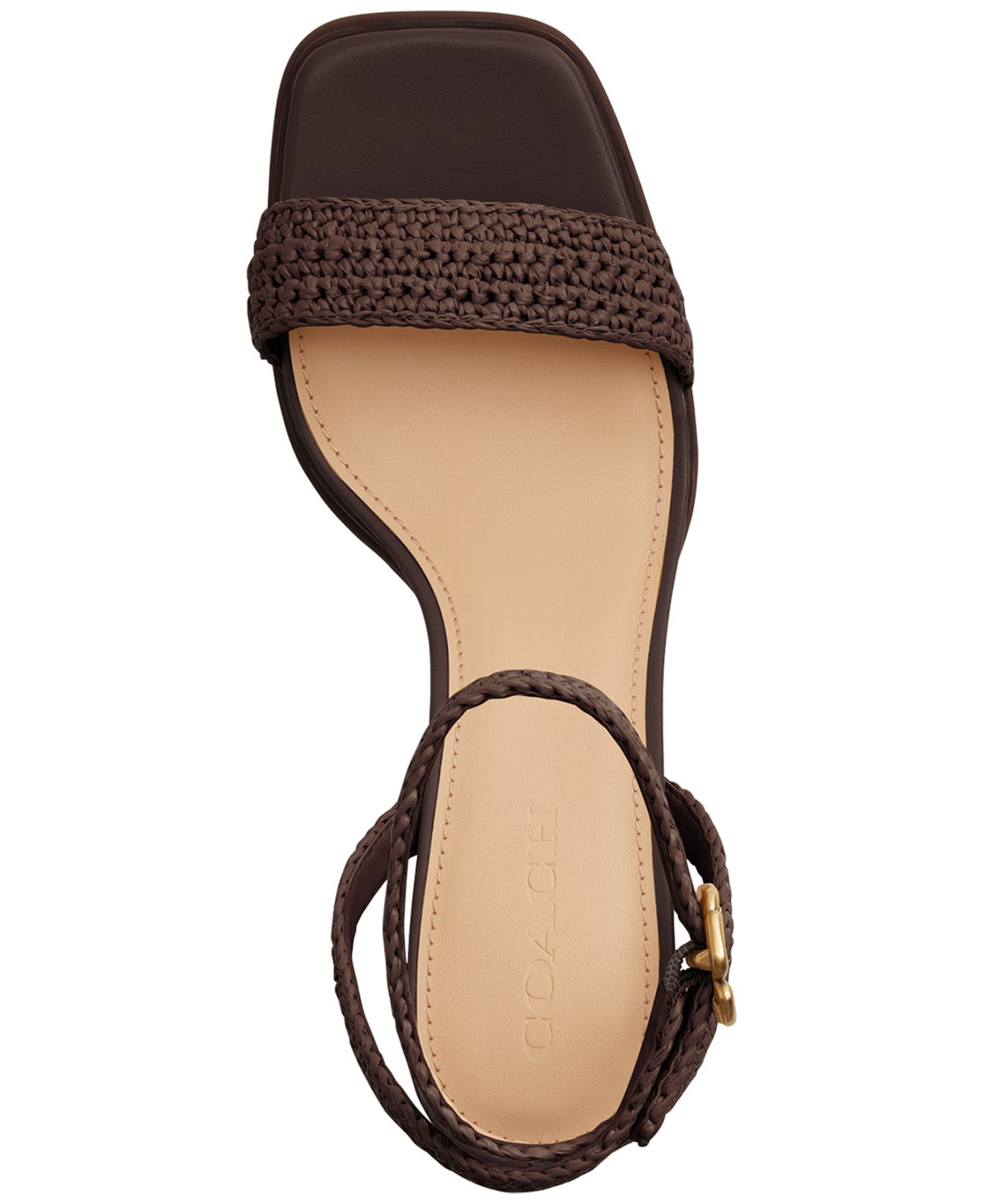 Женские сандалии COACH Tea Rose Square Toe Platform, цвет: Кленовый — фото 4