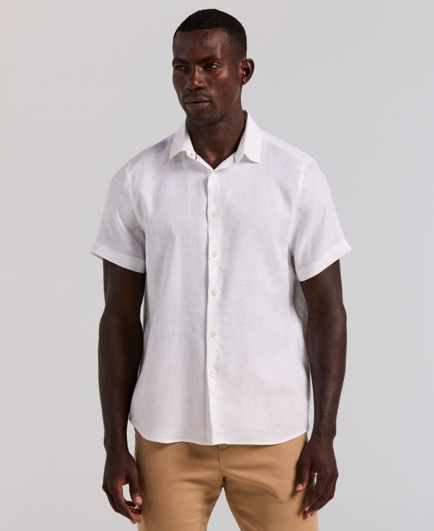 Men's Solid Linen Shirt