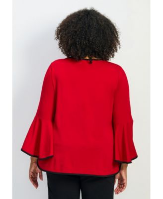 Women's Ivana Contrast Bell Sleeve Top