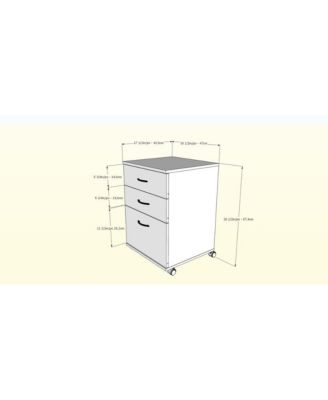 3-Drawer Essentials Rolling Filing Cabinet.