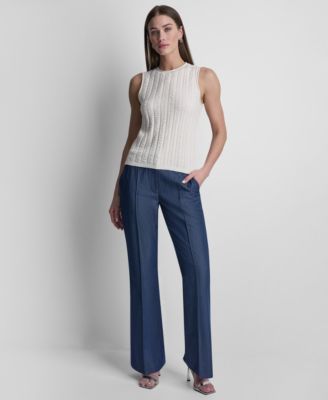 Women's Sleeveless Pucker Detail Sweater