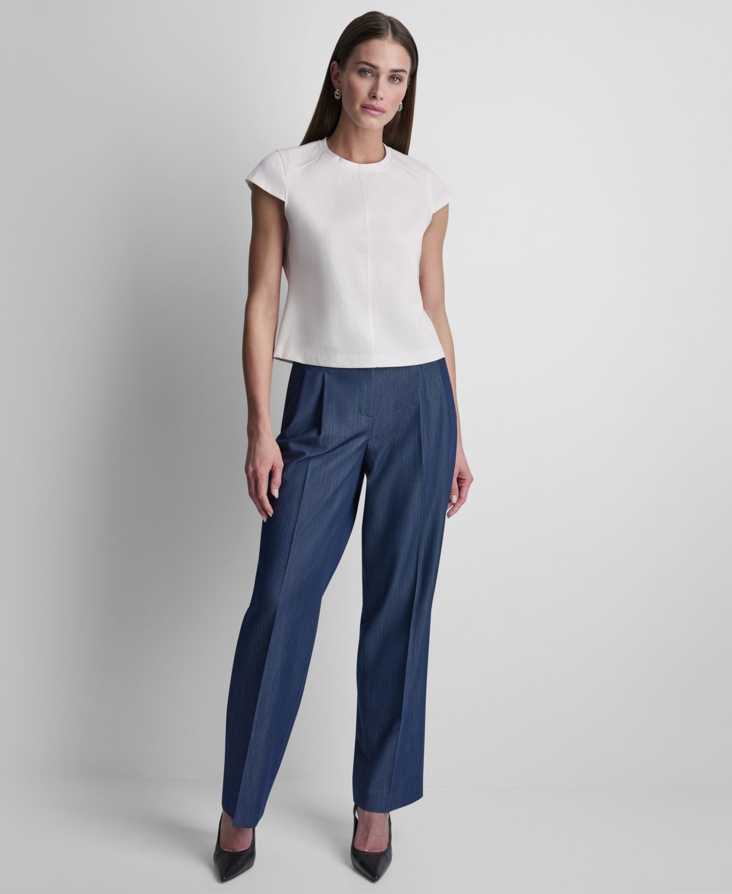 Women's City Ponte Cap-Sleeve Knit Top