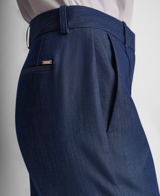 Women's Denim Pintuck Flared Trousers