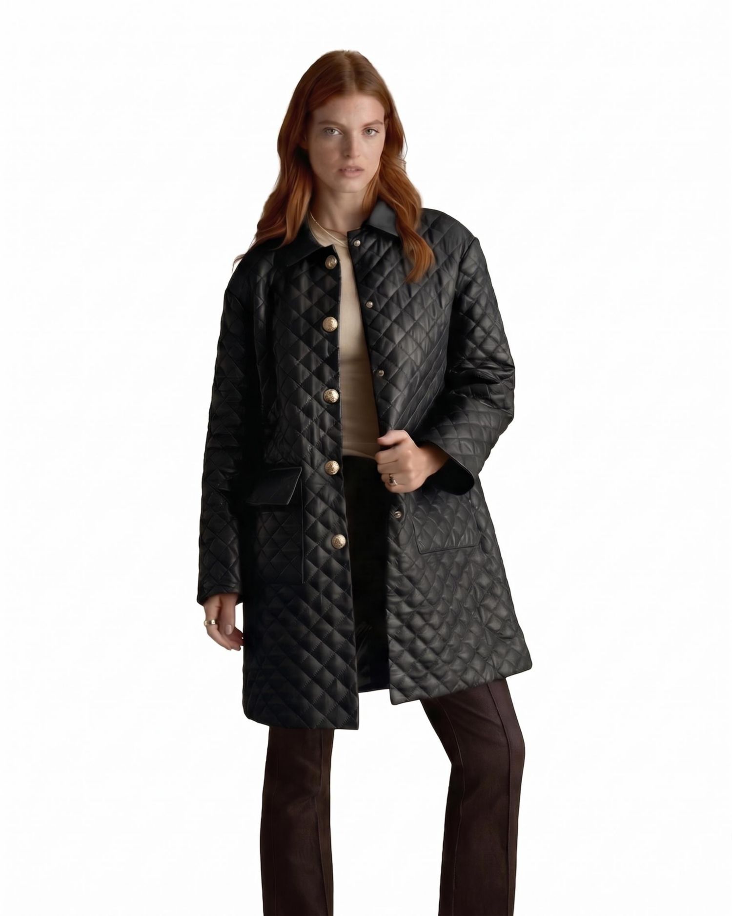 Women's Holland Quilted Leather Coat