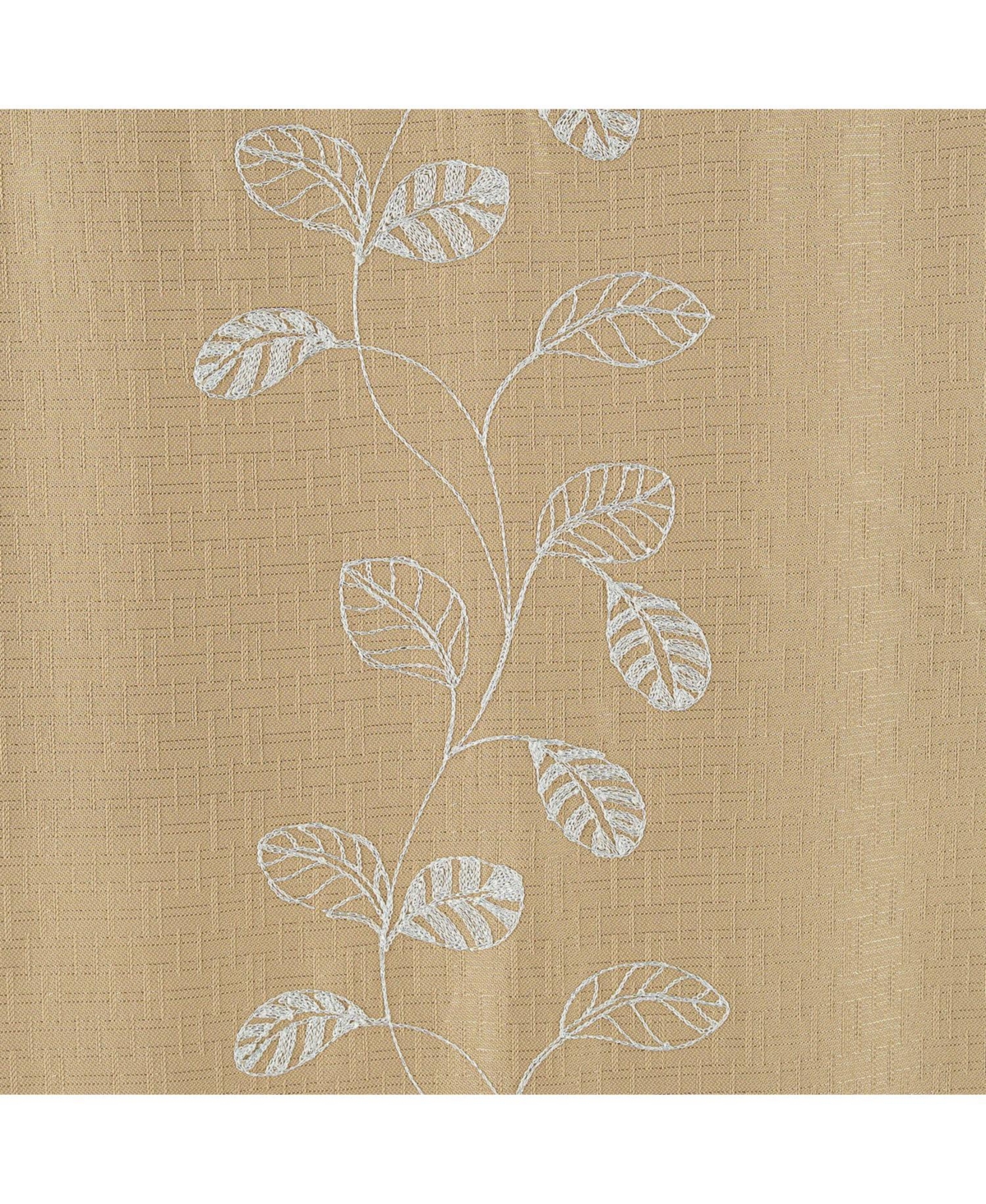 Rt Designers Collection 100% Polyester 140 Gsm Reed Embroidered Grommet Curtain Panel 54" x 84" Taupe