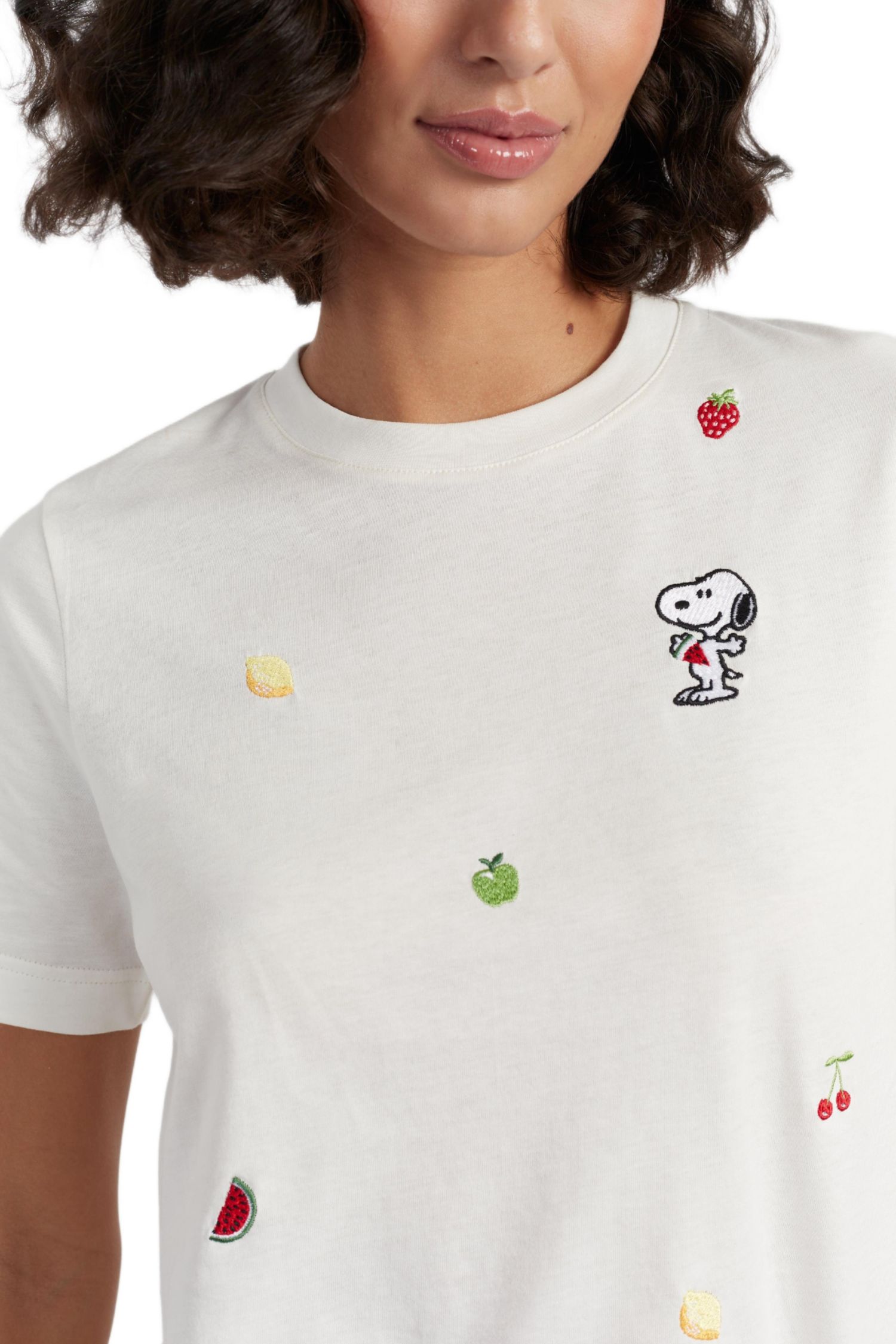 Women's Chinti and Parker Cotton Snoopy Fruit T-Shirt