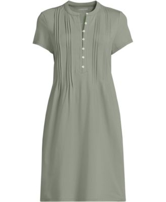 Women's Cotton Modal Pintuck Short Sleeve Dress