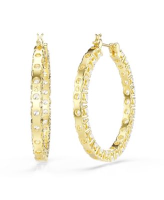 Gold-Tone Plated Matrix Hoop Earrings