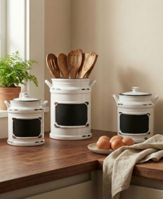 Jay Imports Vintage Black Canister, Set of 3