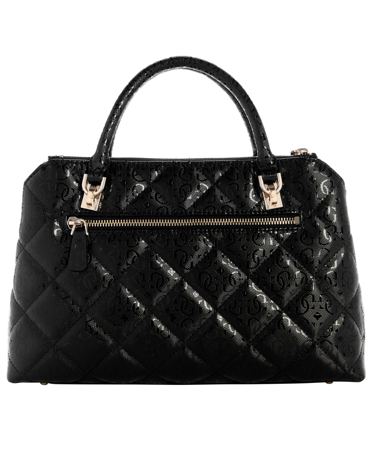 Женская сумка GUESS Libby 2-Compartment Medium Satchel, цвет: Чёрный — фото 2