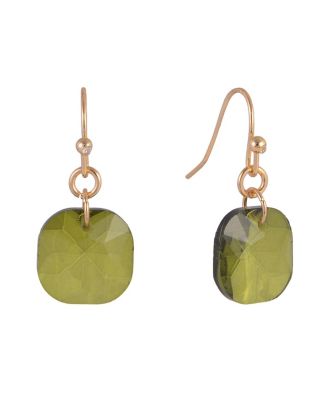 Laundry by Shelli Segal Gold Tone and Olivine Faceted Stone Drop Earrings - Green 12$