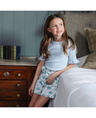 Toddler Girls Pull-On Cinched Waist Linen Short