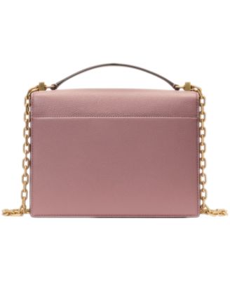 Deco Pebbled Leather Chain Small Shoulder Bag