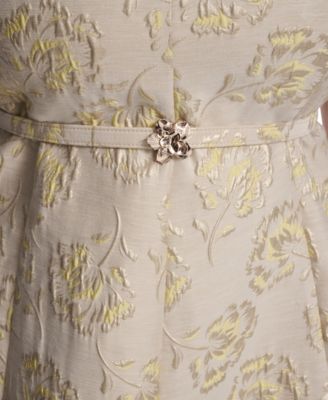 Plus Size Brocade Square Neck Sleeveless Dress