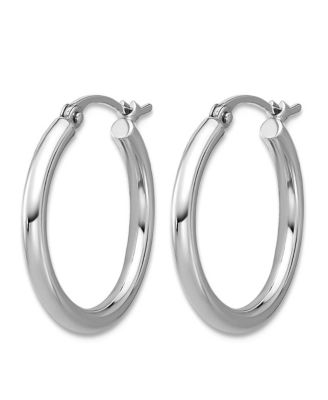 Solid 950 Platinum 2mm Classic Hoop Earrings 18mm -35mm 18x18mm Wide 2mm Thick Hoop Earring