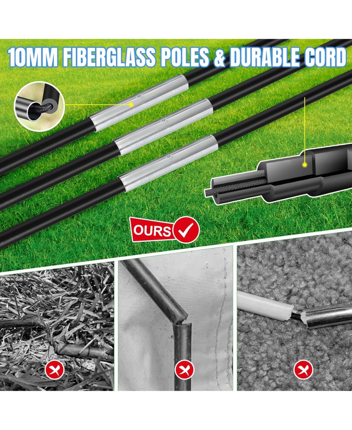 Joyaire 6x4ft 5 Layer Portable Pop Up Soccer Goal Set