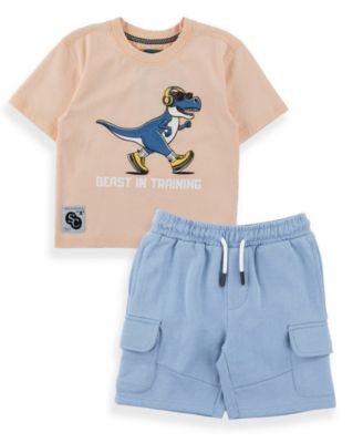 Boys' 2T-7 Short-Sleeve T-Shirt and Shorts, 2-Piece Set