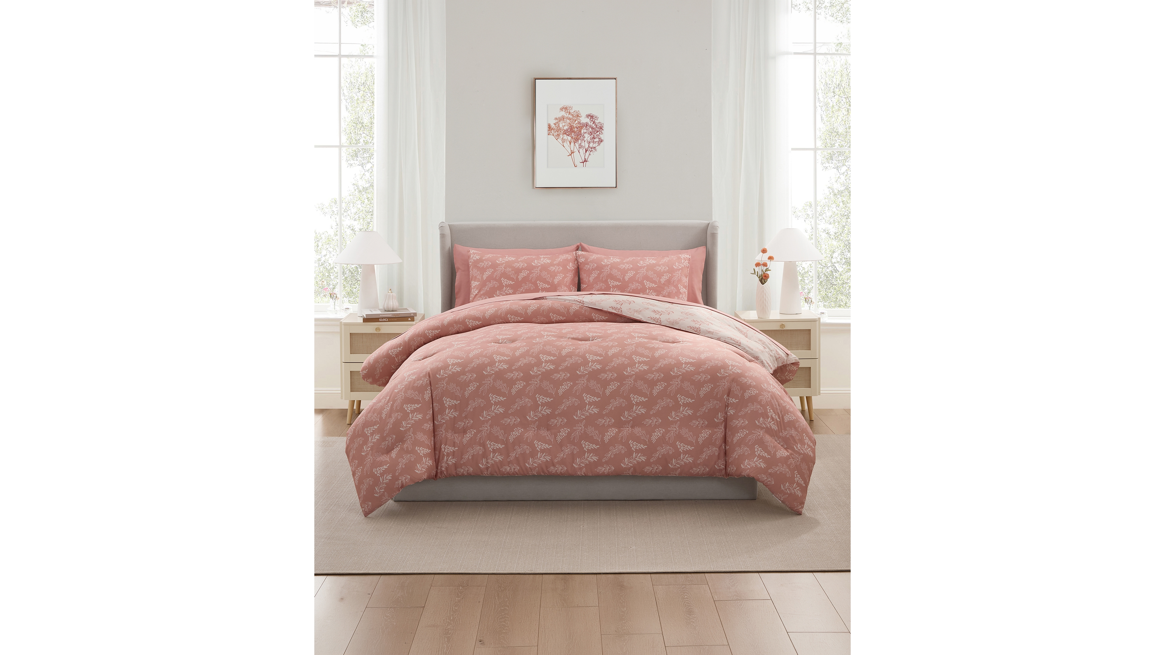 Nestl Luxury Soft Botanical Design 7-Pc. Comforter Set, Queen