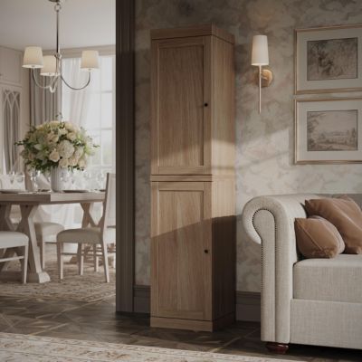 Premium 100% Solid European Oak Hardwood Modular Dining Room Cabinet with Shaker Doors