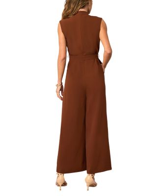 Women's V-Neck Zipper Closure Unlined Jumpsuit