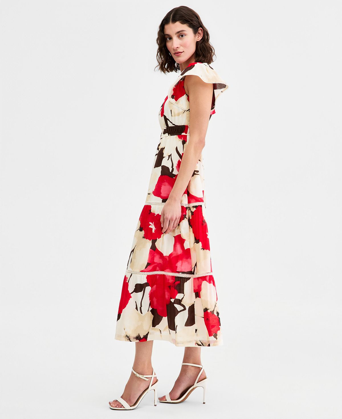 Anne Klein Women's Flutter-Sleeve Tiered Dress view 3 — MAYCSS fashion products