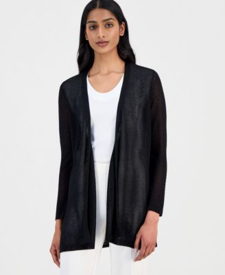 Women's Textured Knit Sheer Cardigan