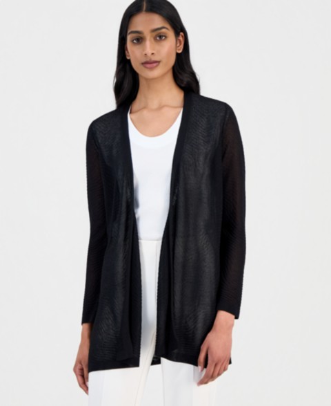 Женские Anne Klein Women's Textured Knit Sheer Cardigan