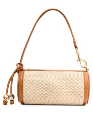 Bpriya Small  Raffia Barrel Bag