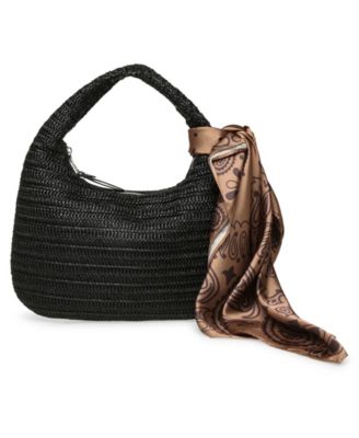 Bdaena Scarf Straw Hobo Bag
