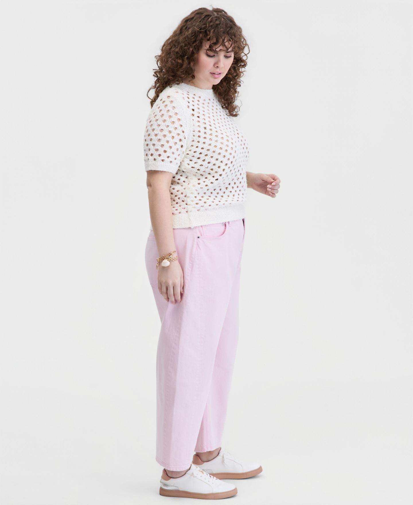 Женские джинсы On 34th Trendy Plus Size Cropped Barrel-Leg, цвет: Cradle Pin — фото 3