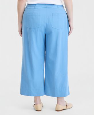 Trendy Plus Size Cropped Wide-Leg Pants