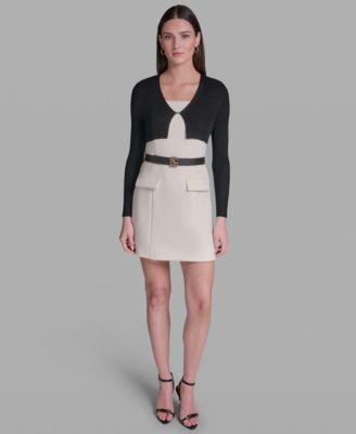 Women's Knit V-Neck Cropped Cardigan Sweater