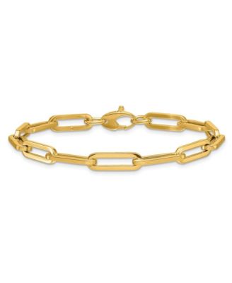 Solid 18k Gold Italian 7.5 Inch 5.3mm Squared Paperclip Link Bracelet