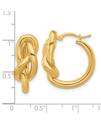 Solid 18k Gold Italian 23x9.5mm Infinity Knot Round Hoop Earrings