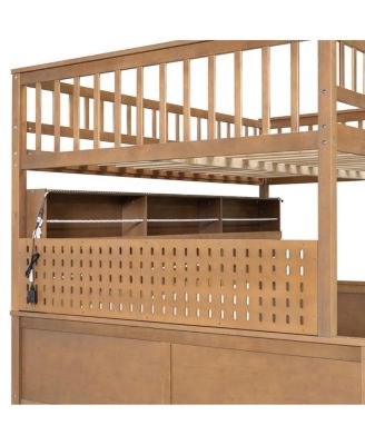   Bunk Bed with Shelving, Lights & Pegboard