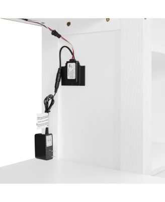 Wooden Twin Platform Bed with Desk, Wardrobe, Cabinets, Drawers, Shelves