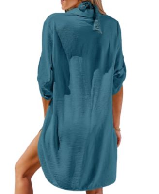 Women's Throw It On Cover-Up Mini Beach Dress