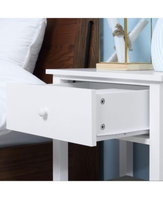 Nightsd Bedside Table End Table Organizer W/ Drawer Shelf